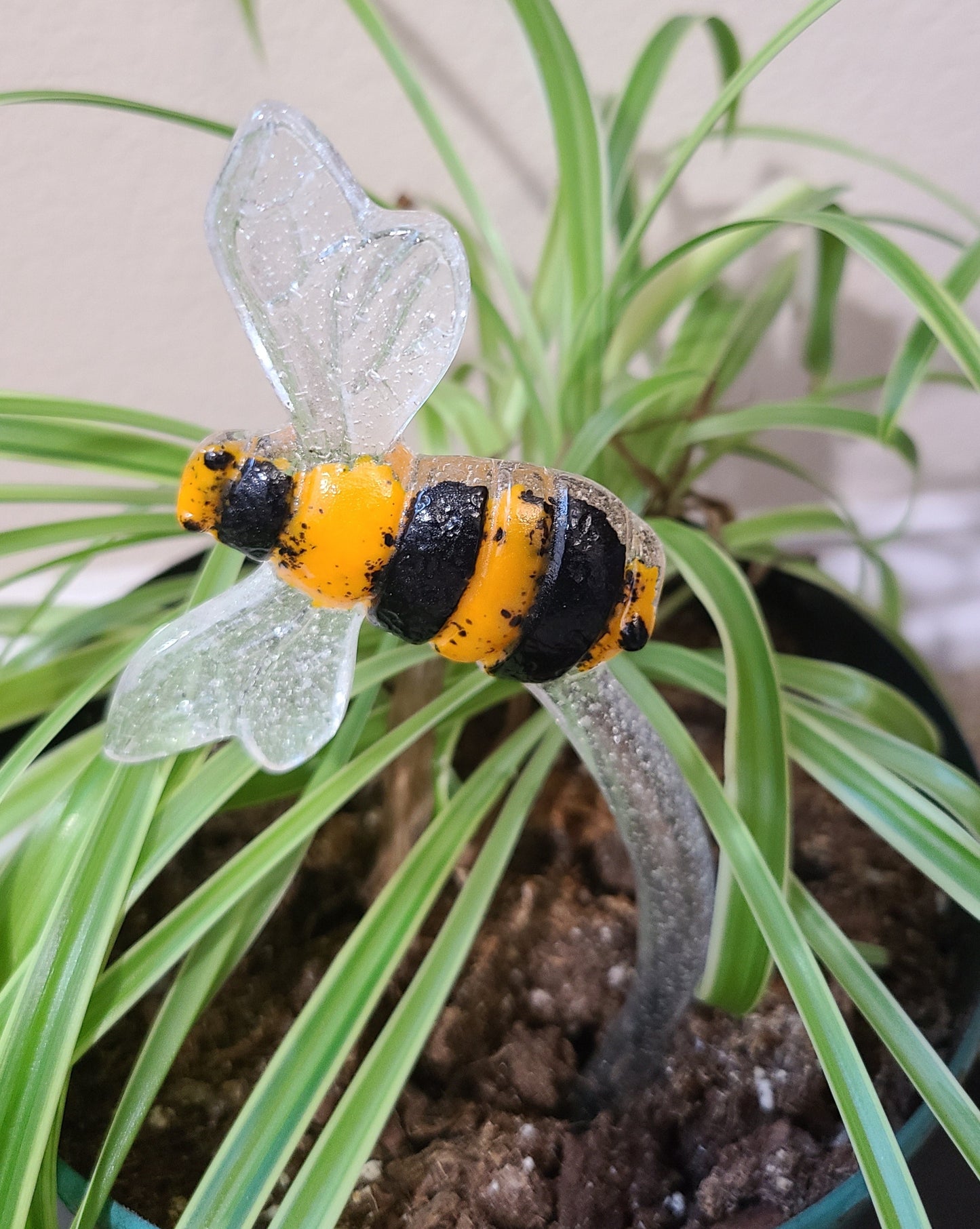Bee Garden Stake Wings Out Flying