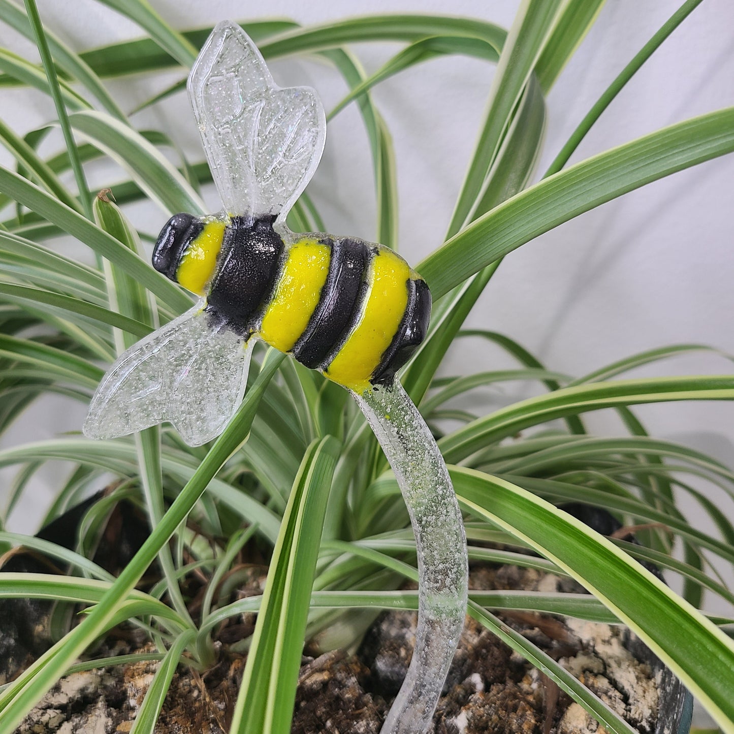 Bee Garden Stake Wings Out Flying