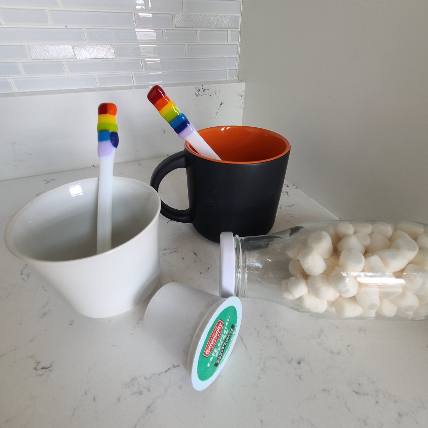 Rainbow Swizzle Sticks, Drink Stirrers 7"