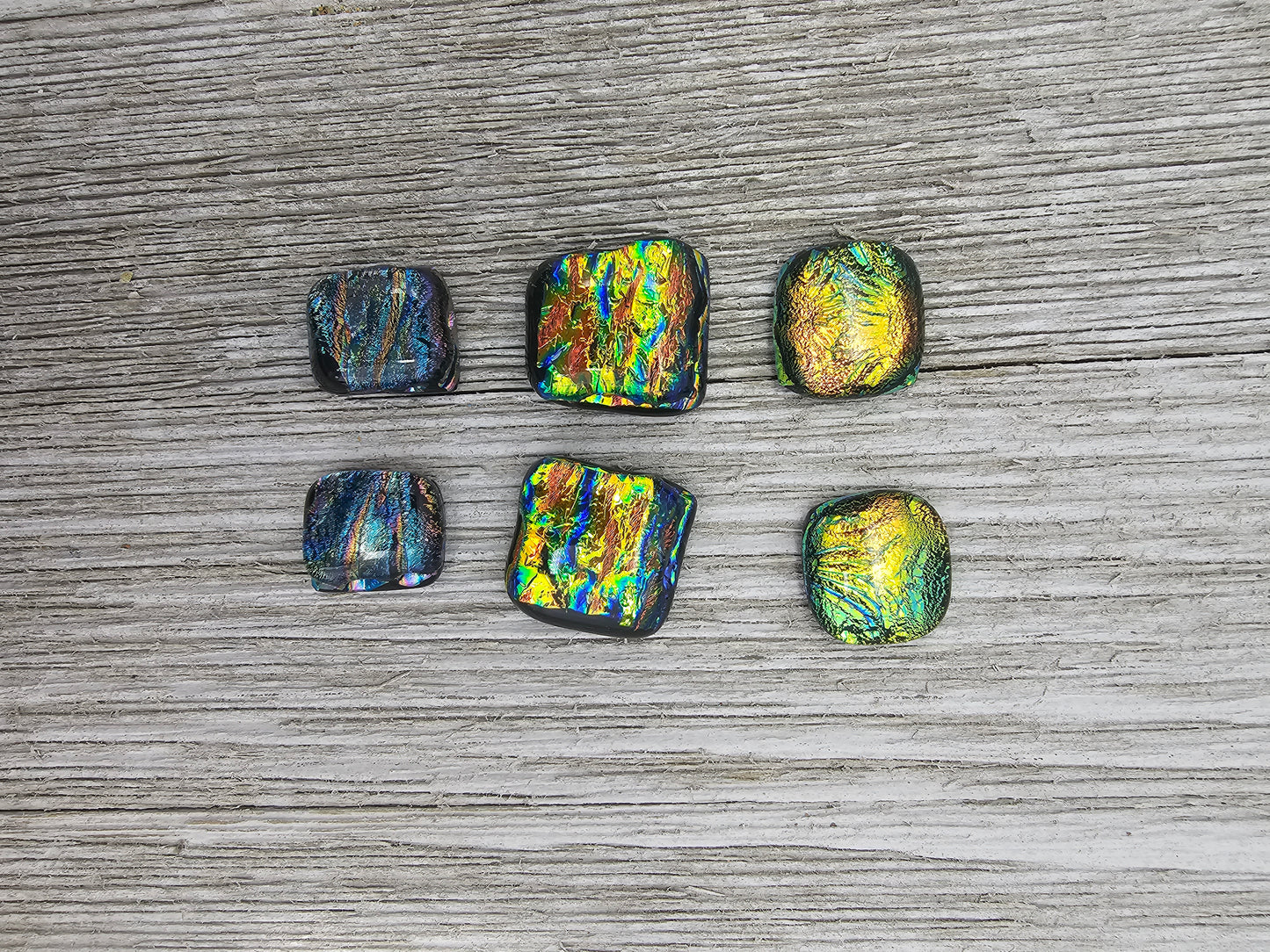 Dichroic Glass Cabochons Lot of 6