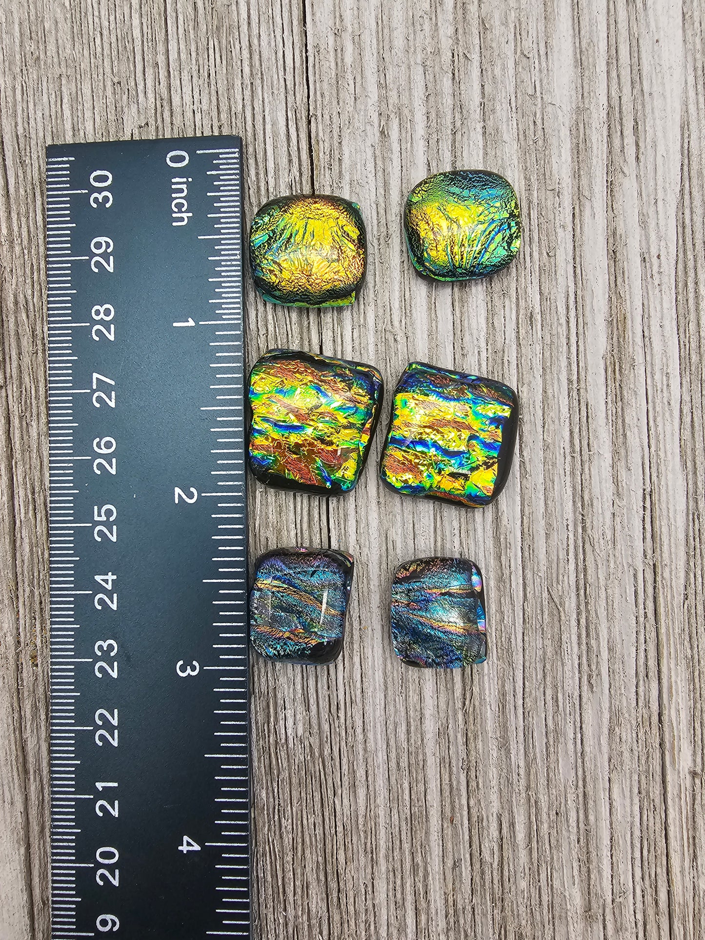 Dichroic Glass Cabochons Lot of 6