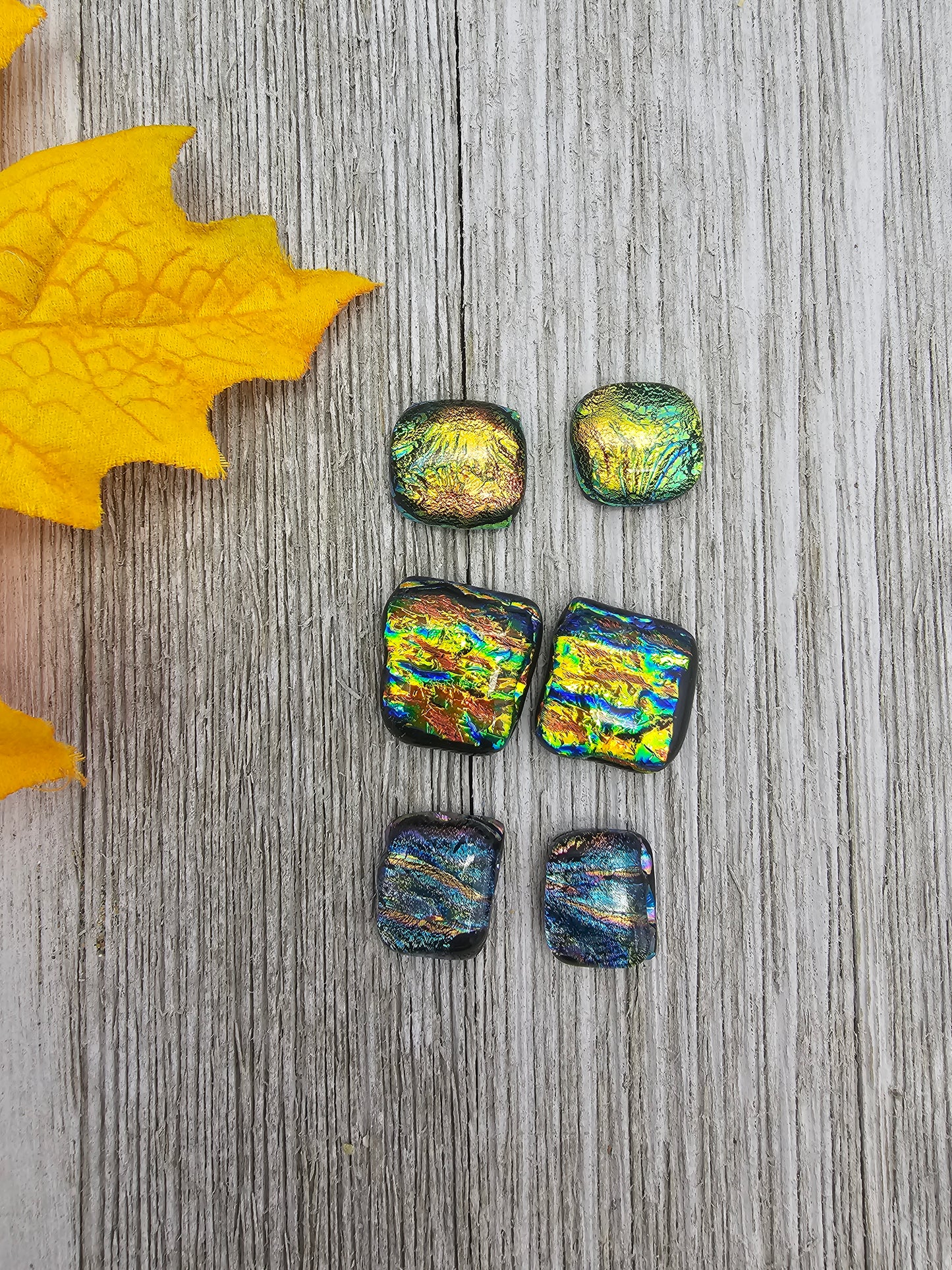 Dichroic Glass Cabochons Lot of 6