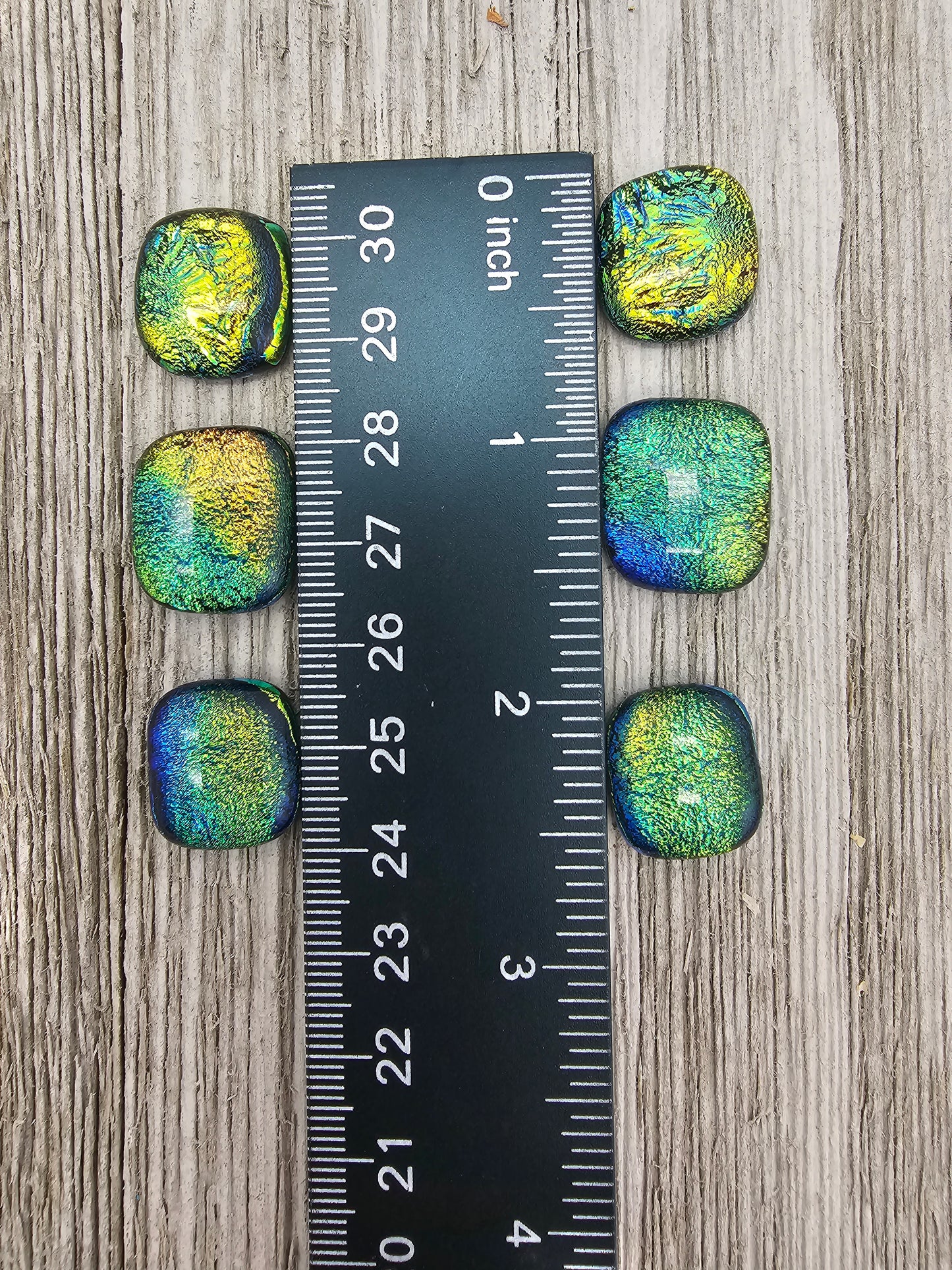 Dichroic Glass Cabochons, Lot of 6, Starry Night