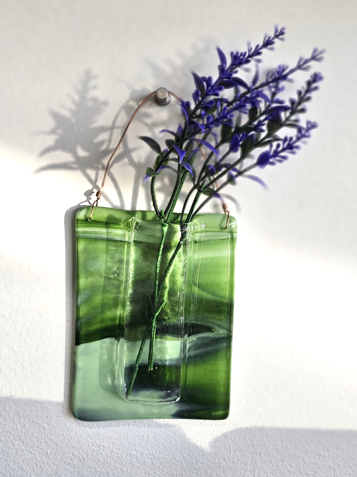 Wall Pocket Vase, Variegated Greens