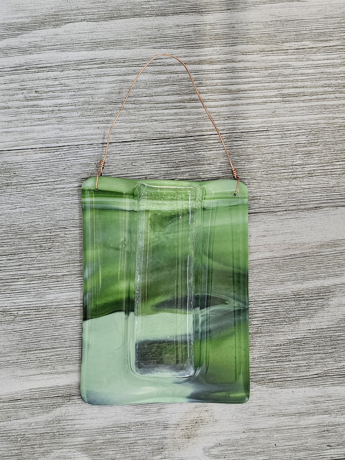Wall Pocket Vase, Variegated Greens