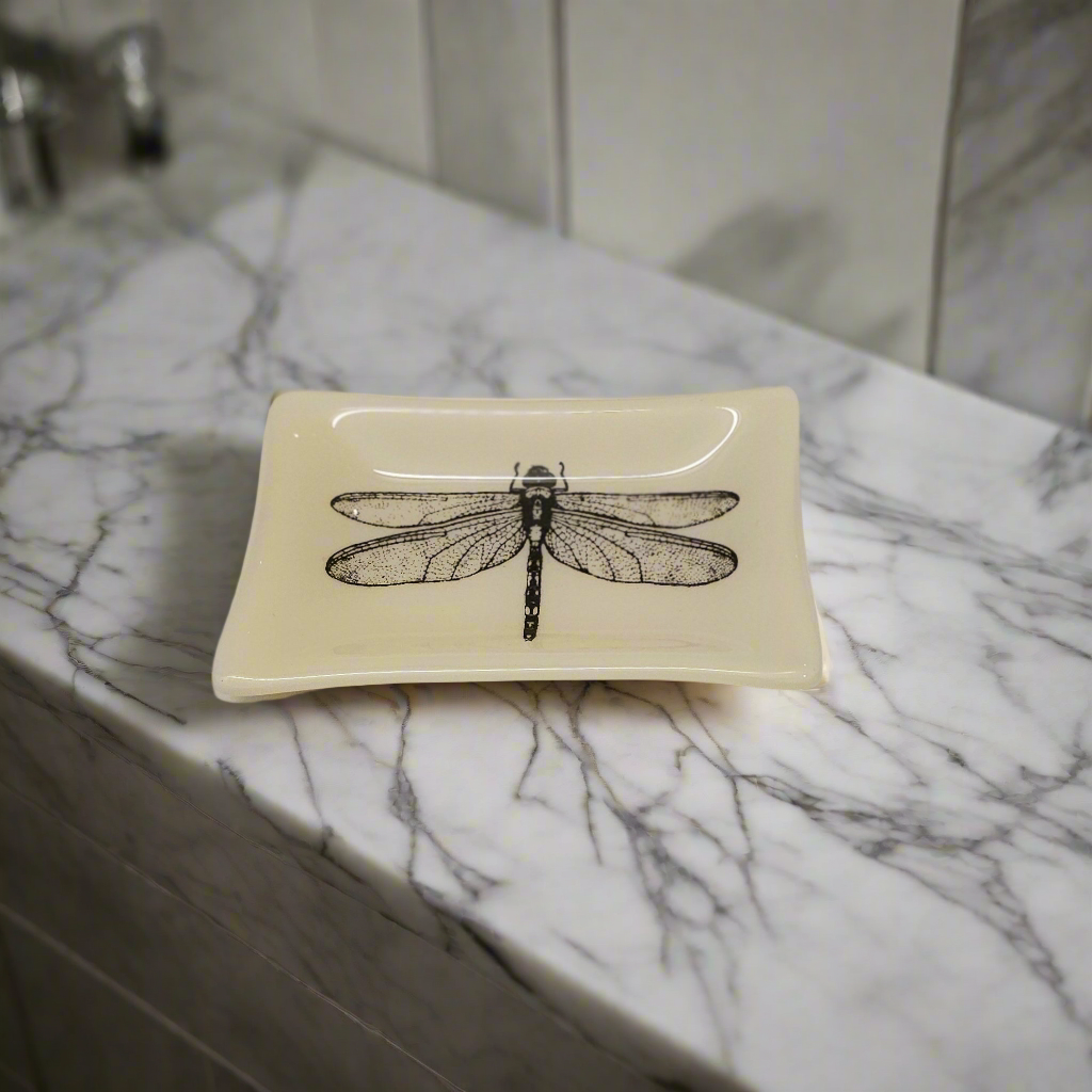 Dragonfly Dish, Fused Glass Dish