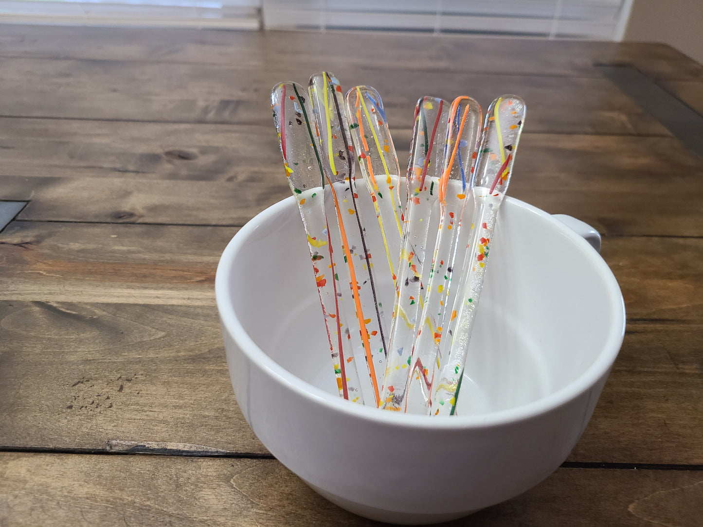 Glass Swizzle Sticks, Drink Stirrer, Mardi Gras