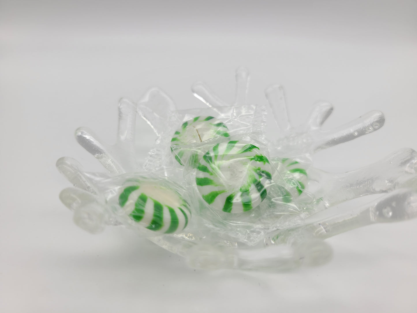 Clear Glass Coral Bowl Candle Holder