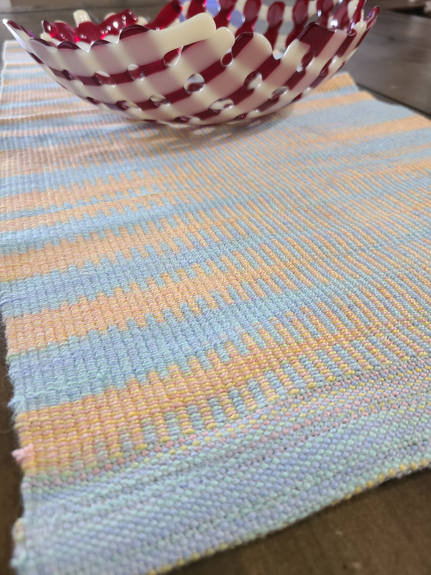 Orange and Blue Woven Table Runner