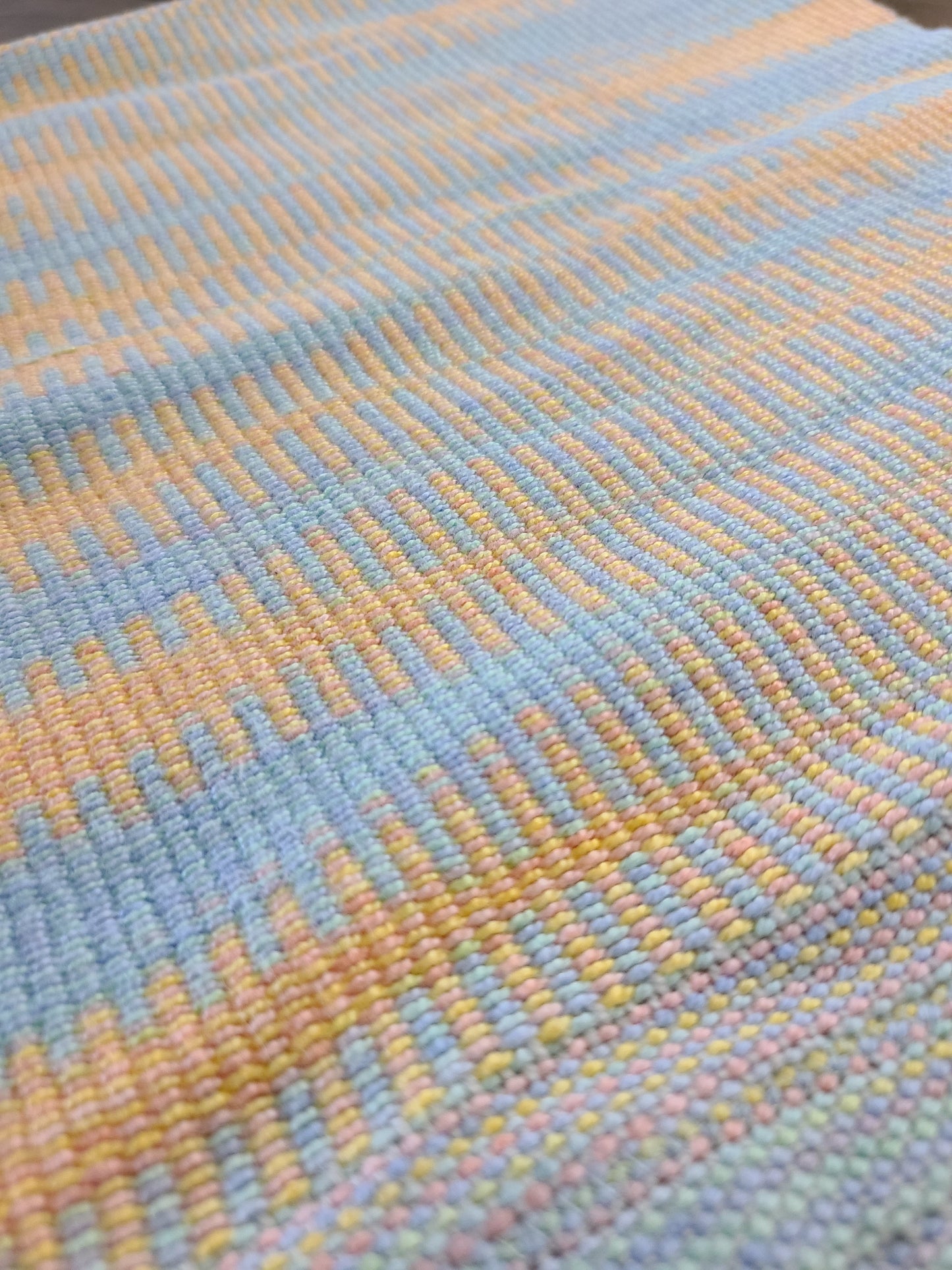 Orange and Blue Woven Table Runner