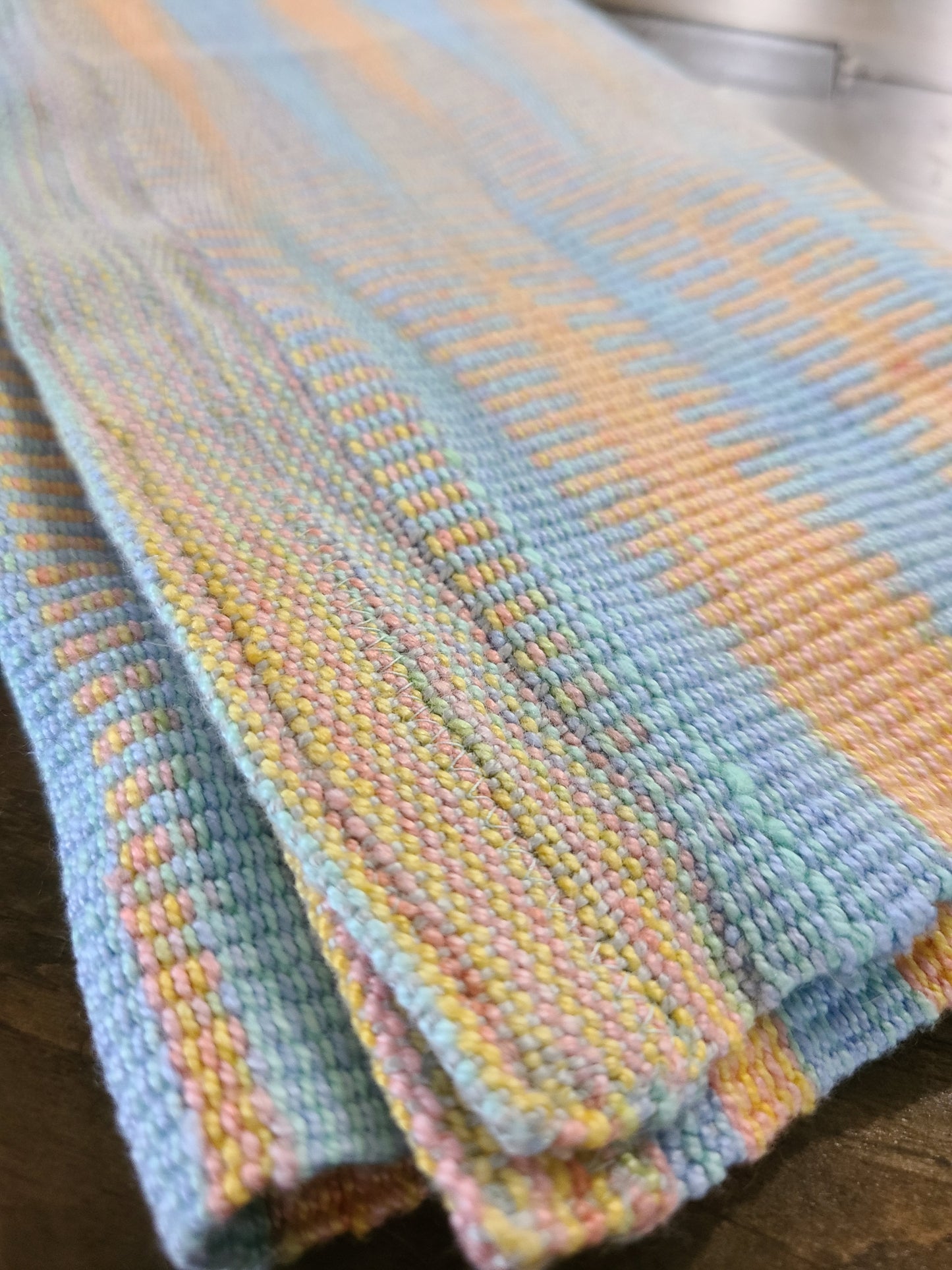 Orange and Blue Woven Table Runner