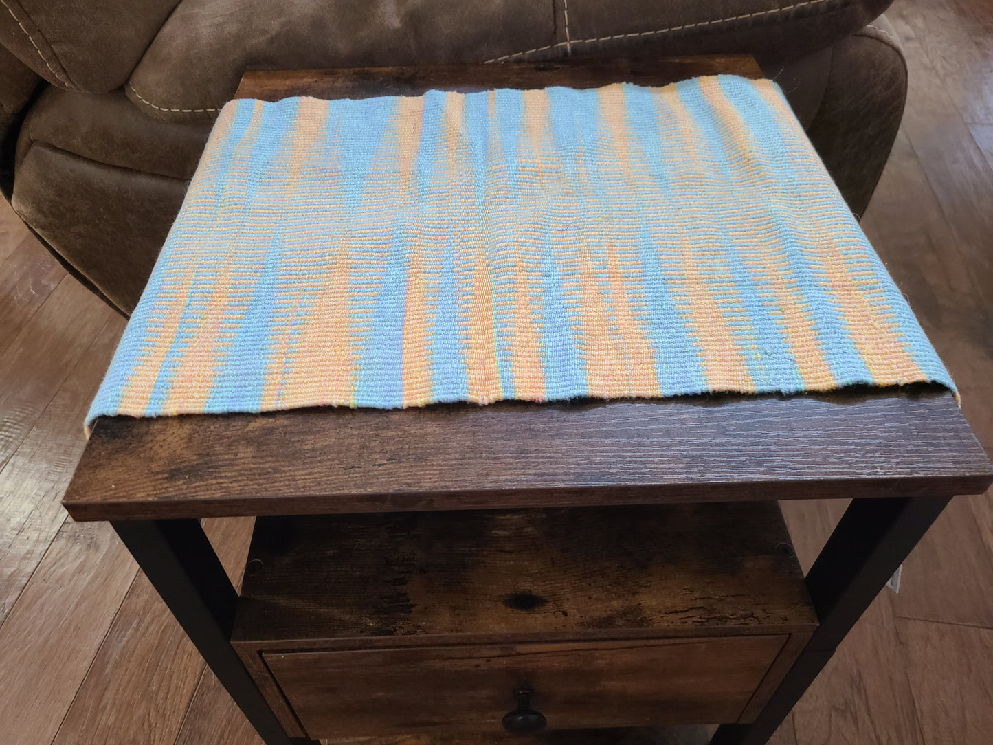Orange and Blue Woven Table Runner