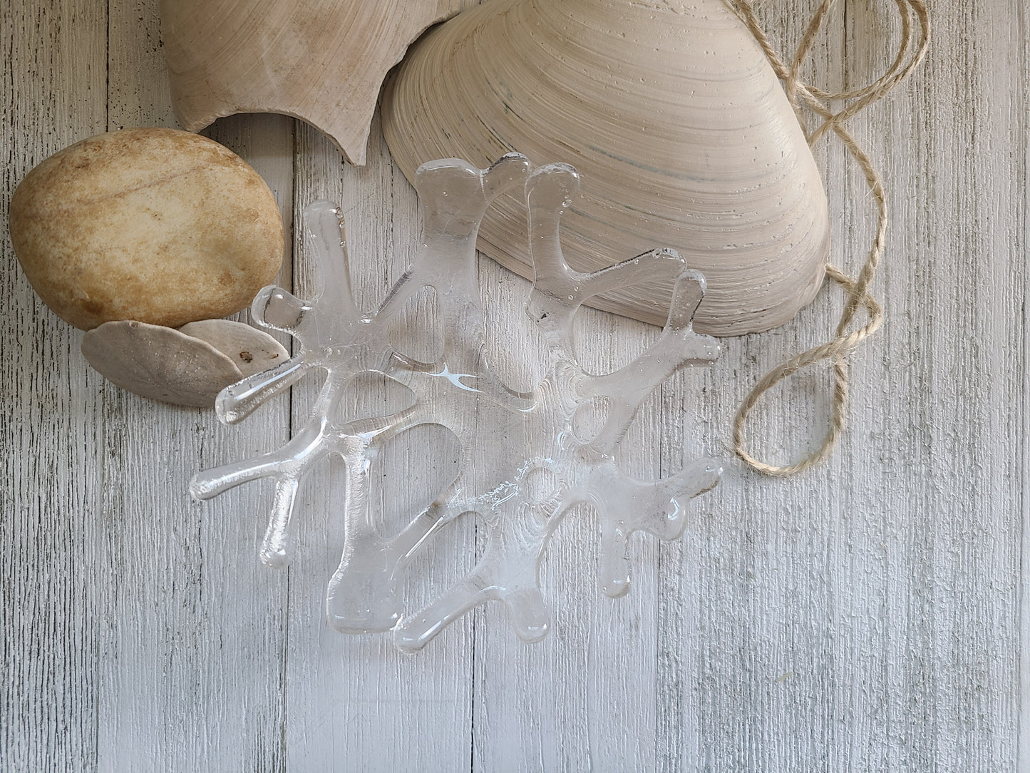 Clear Glass Coral Bowl Candle Holder