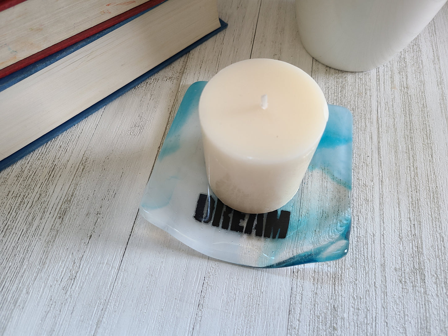 Glass Dish "Follow Your Dreams", Decorative Dish