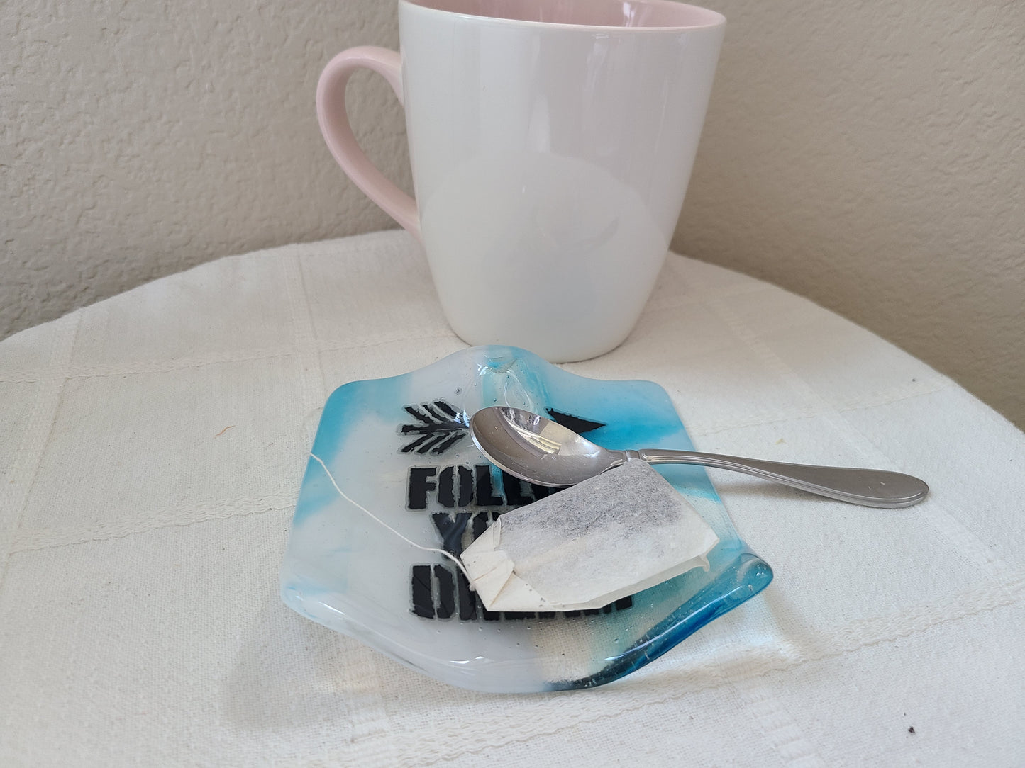 Glass Dish "Follow Your Dreams", Decorative Dish