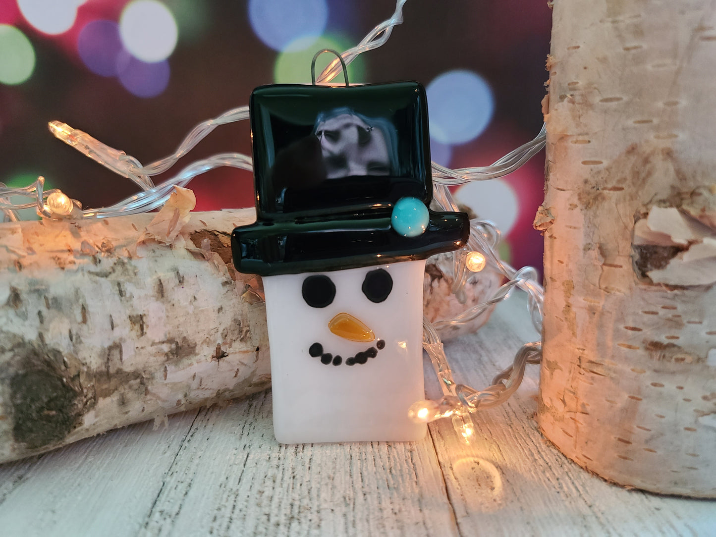 Glass Snowman Ornaments