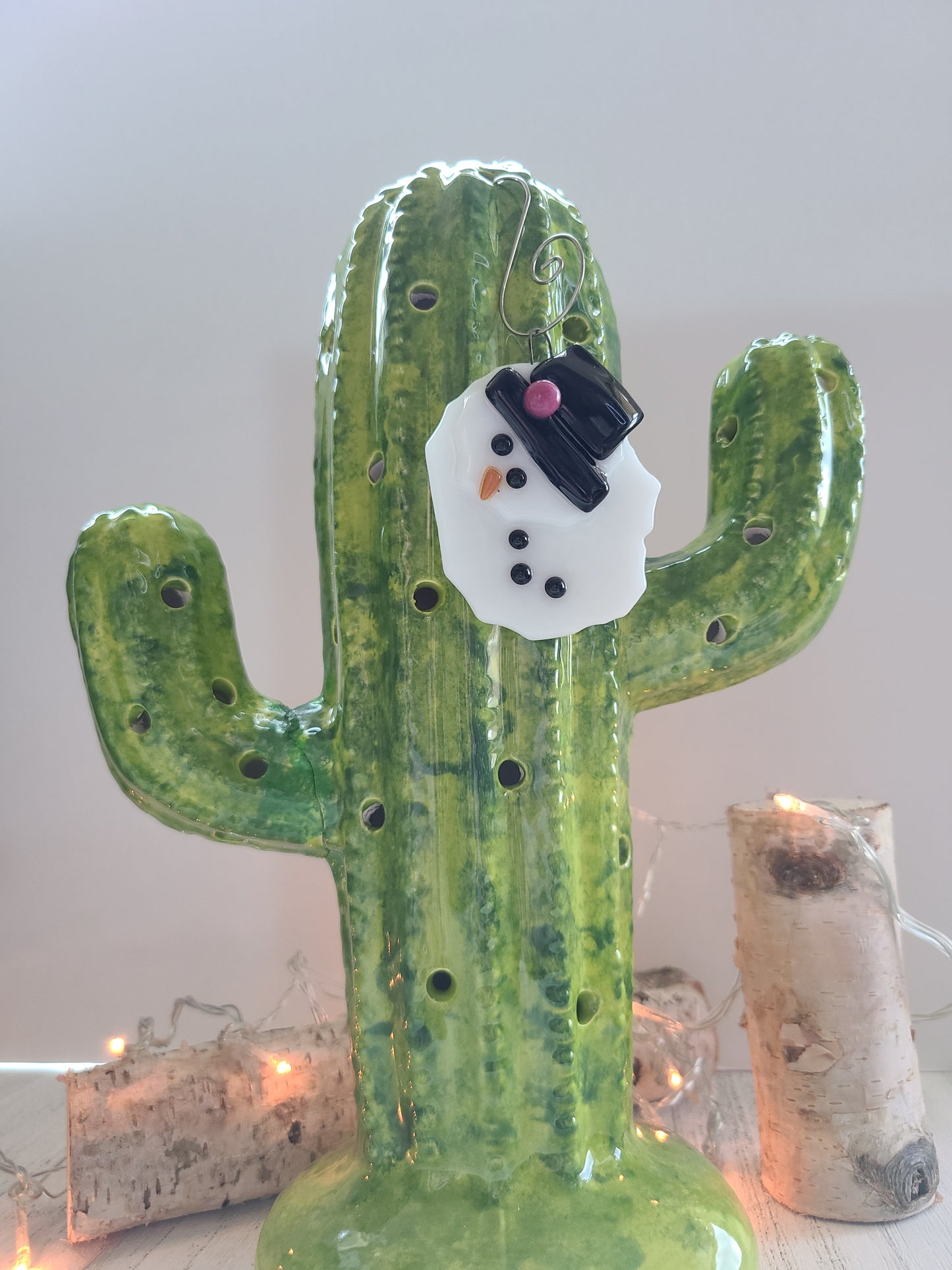 Glass Snowman Ornaments