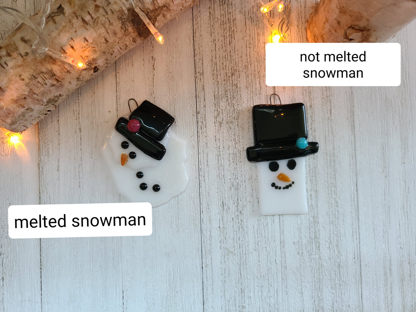 Glass Snowman Ornaments