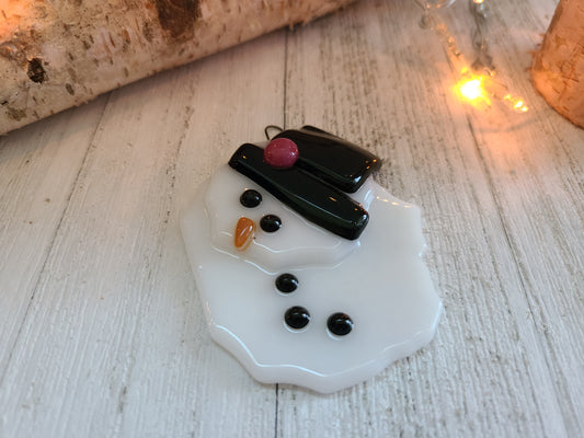 Glass Snowman Ornaments