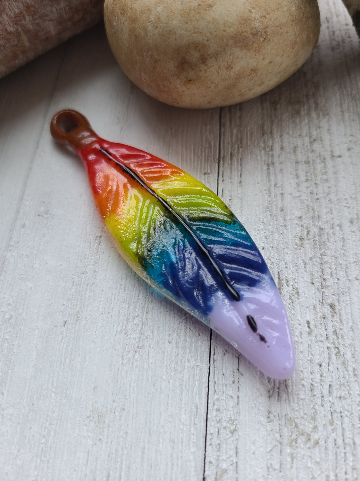 Glass Feather Ornaments, 4.5 inches
