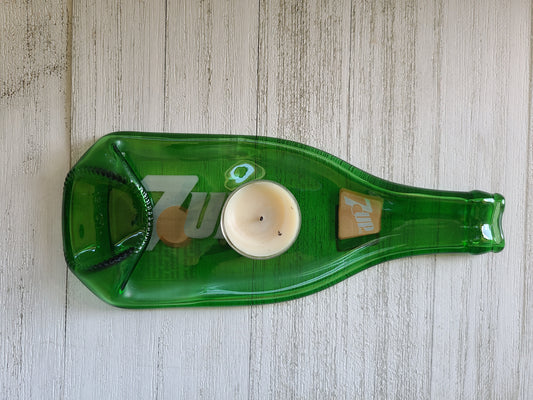 Slumped Soda Bottle, 7up Bottle