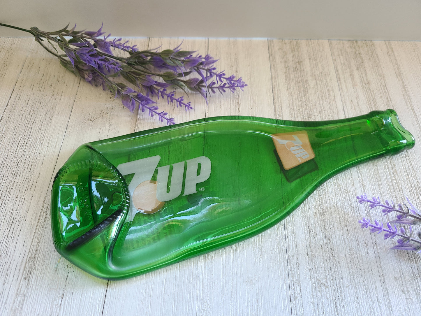 Slumped Soda Bottle, 7up Bottle