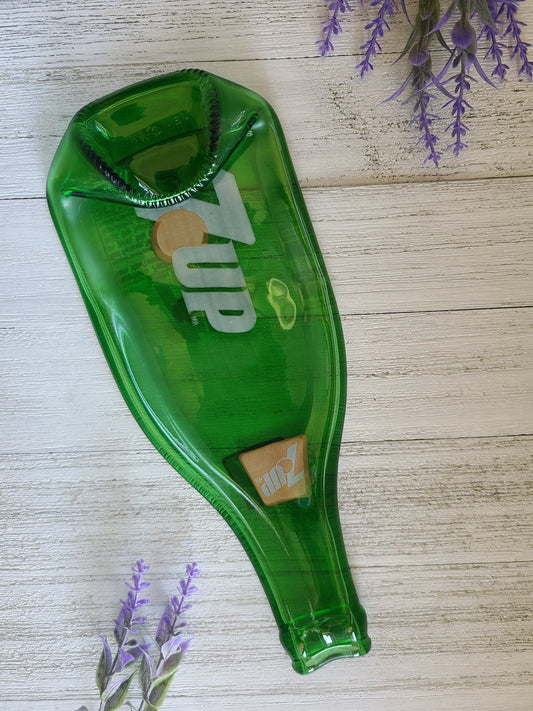Slumped Soda Bottle, 7up Bottle