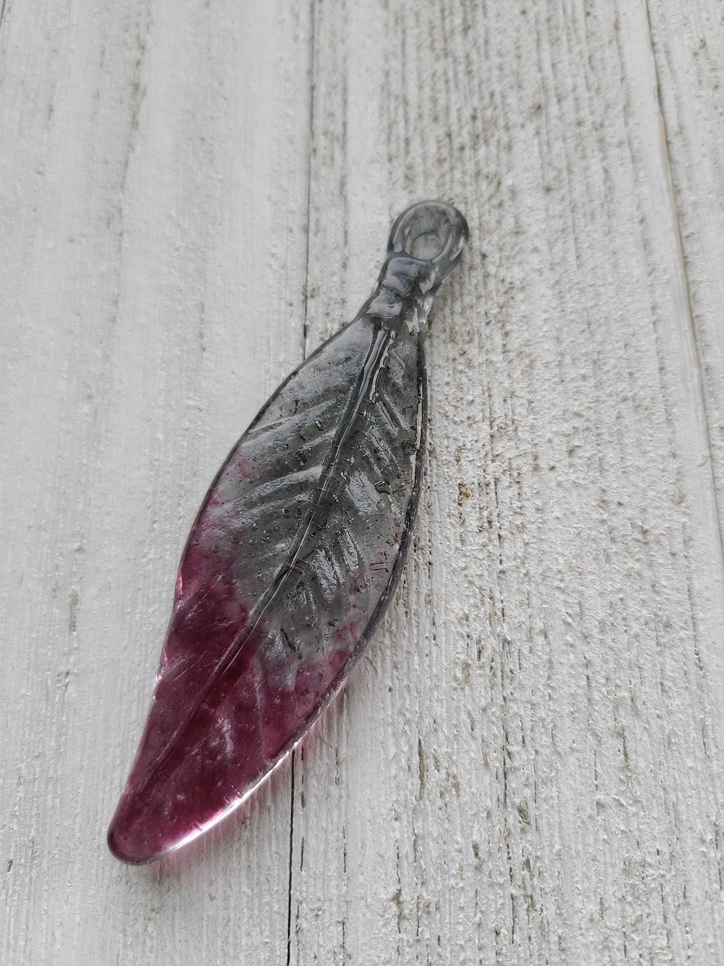Glass Feather Ornament, 3.5 Inches