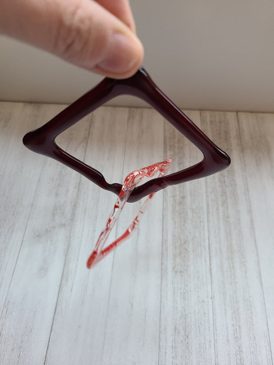 Red Glass Rain Chain, Suncatcher Ornament