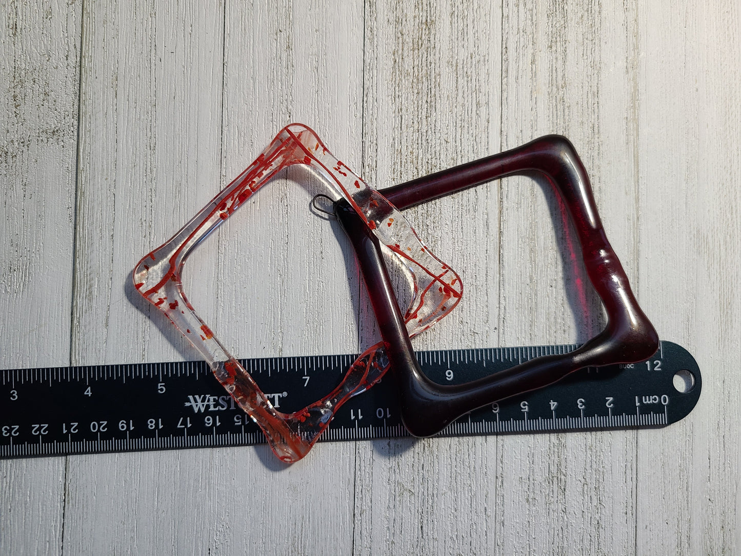 Red Glass Rain Chain, Suncatcher Ornament