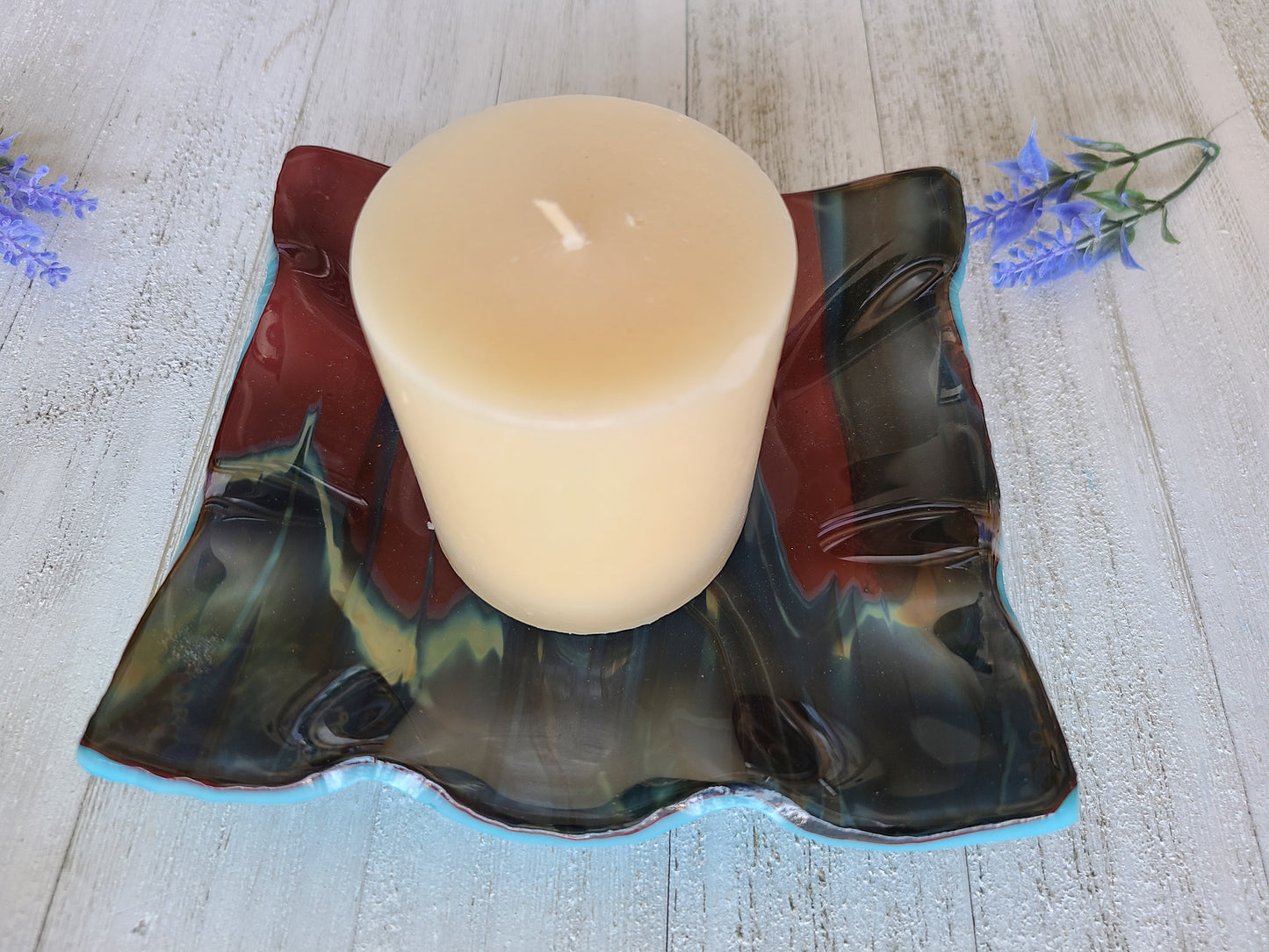 Glass Square Wavy Bowl
