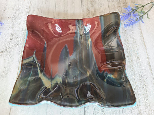 Glass Square Wavy Bowl