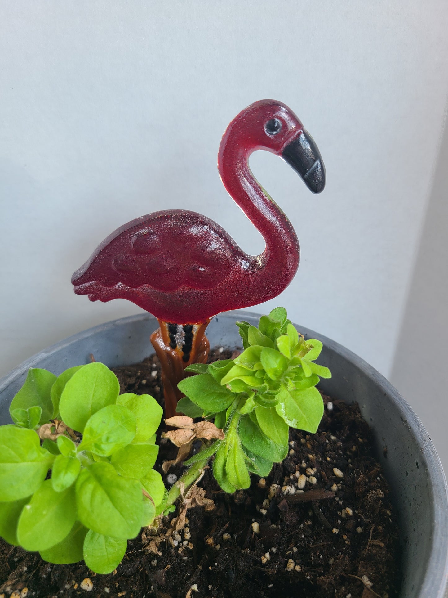 Flamingo Garden Stakes, Transparent Red