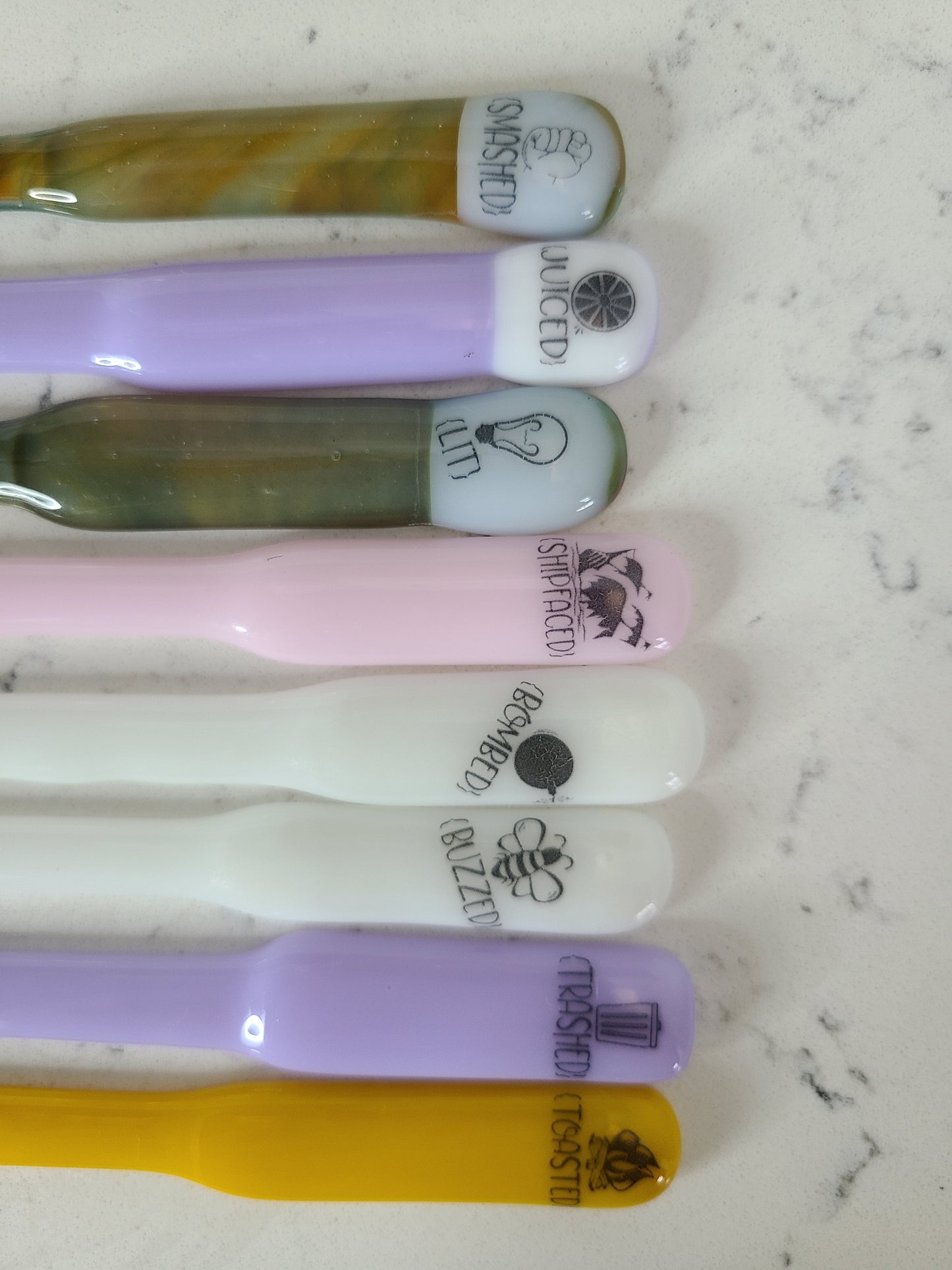 Glass Drink Stirrers, Drunk Words