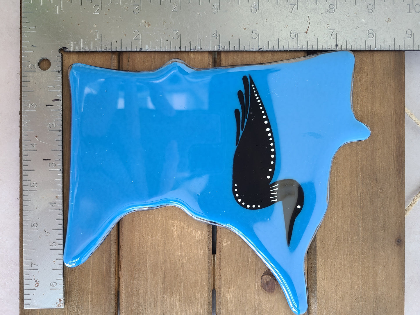 State of Minnesota, Minnesota Art, Loon Decor, Fused Glass Art, Minnesota Gifts, Glass on Wood, Loon Bird, Wall Decorations