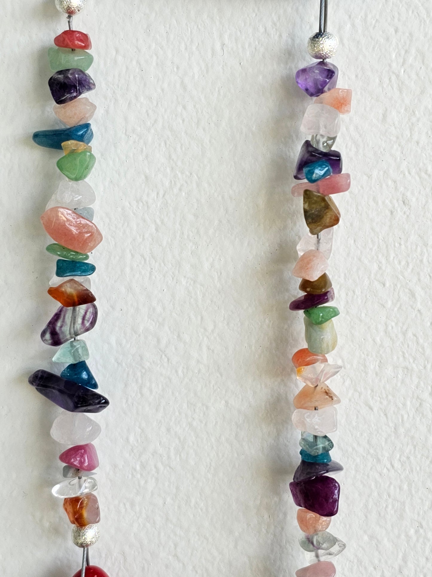 Rainbow Colored Windchime with Semi-Precious Stones