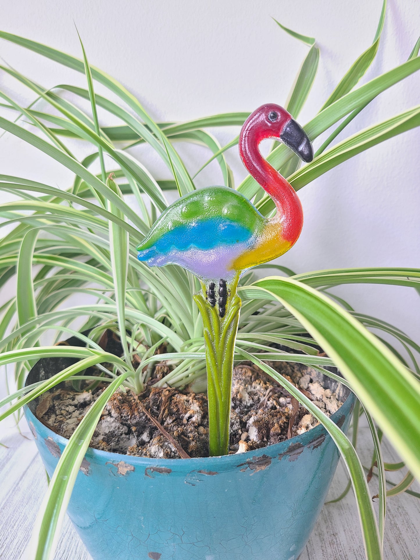 Flamingo Garden Stakes, Transparent Rainbow