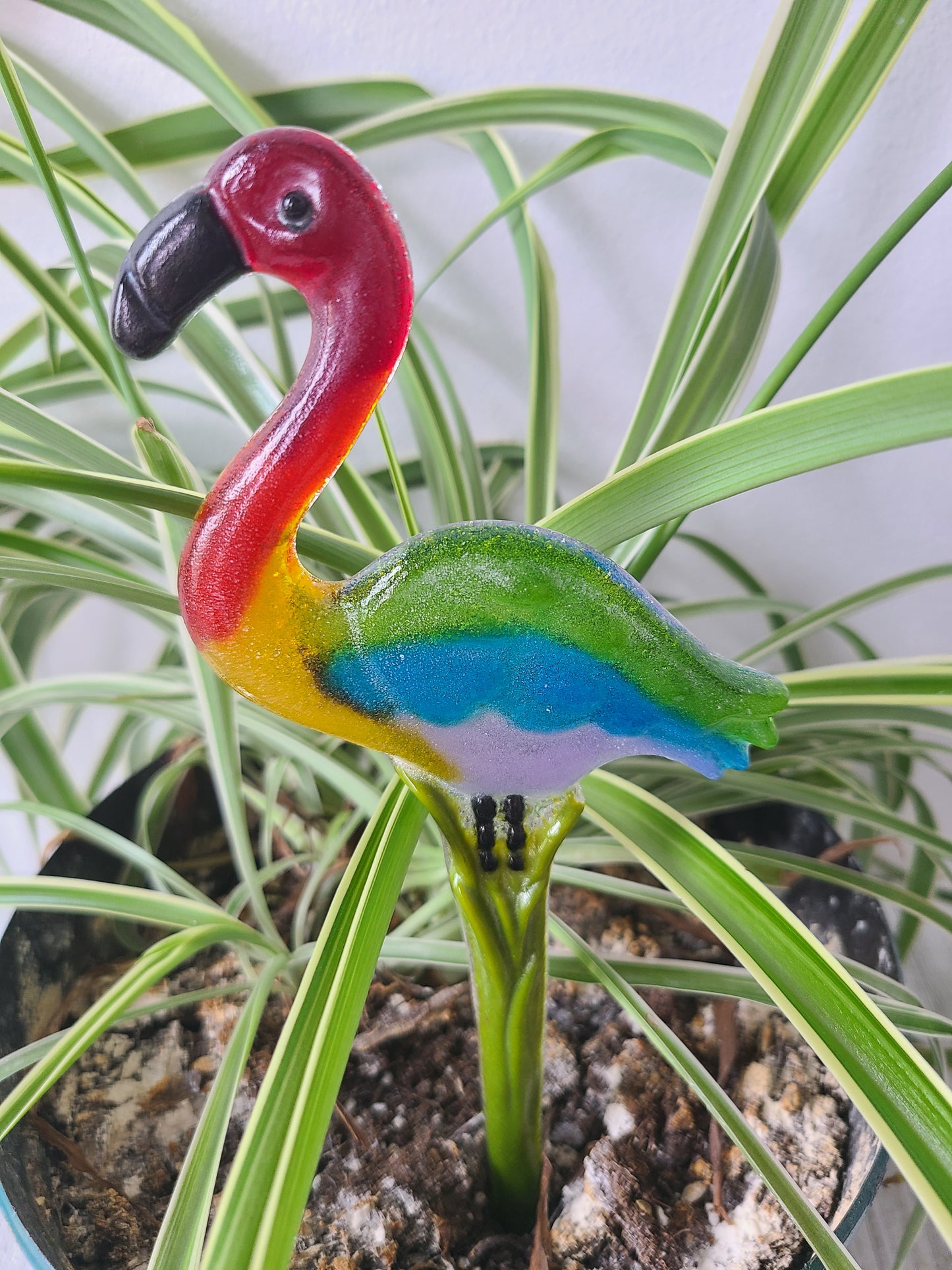 Flamingo Garden Stakes, Transparent Rainbow