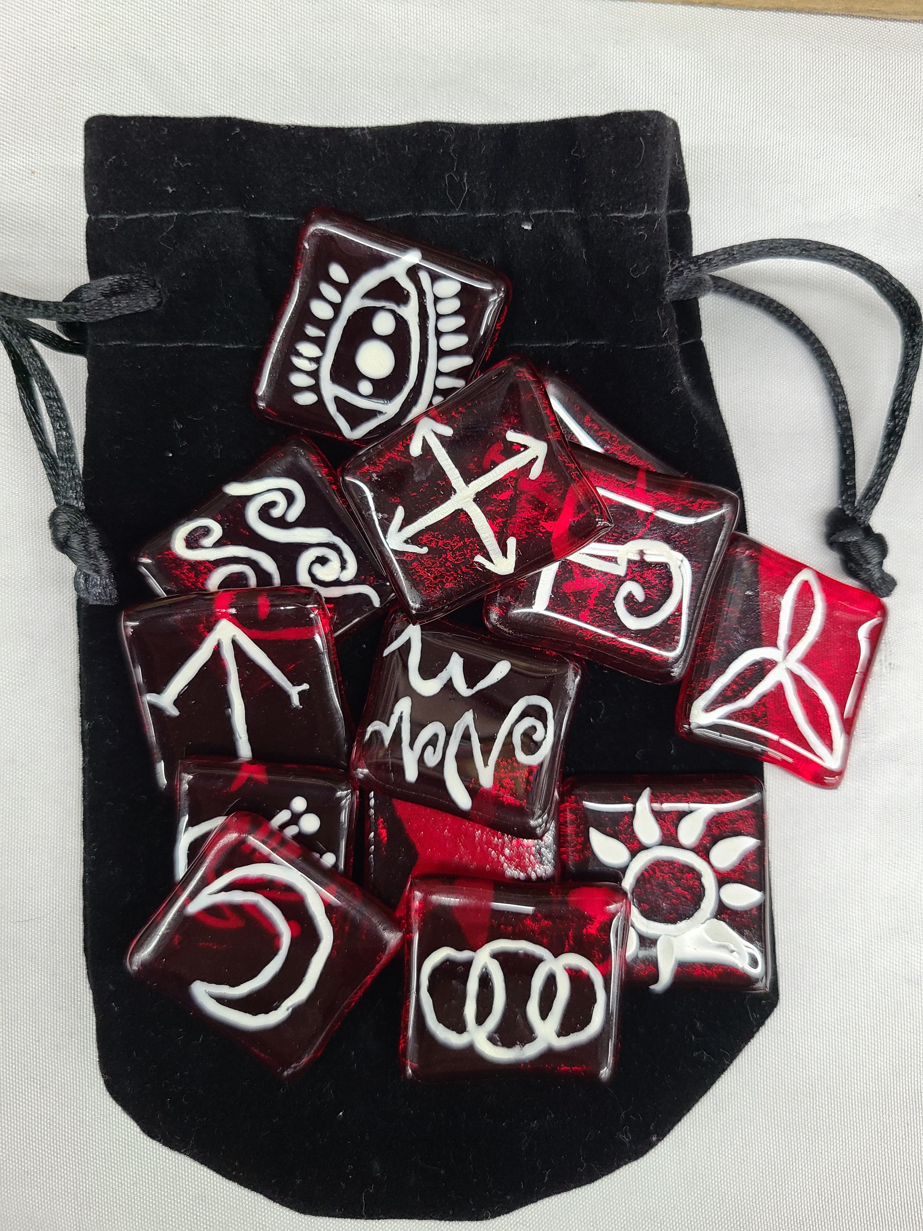 Witches Runes, Red with White Writing – Darling Creative Works