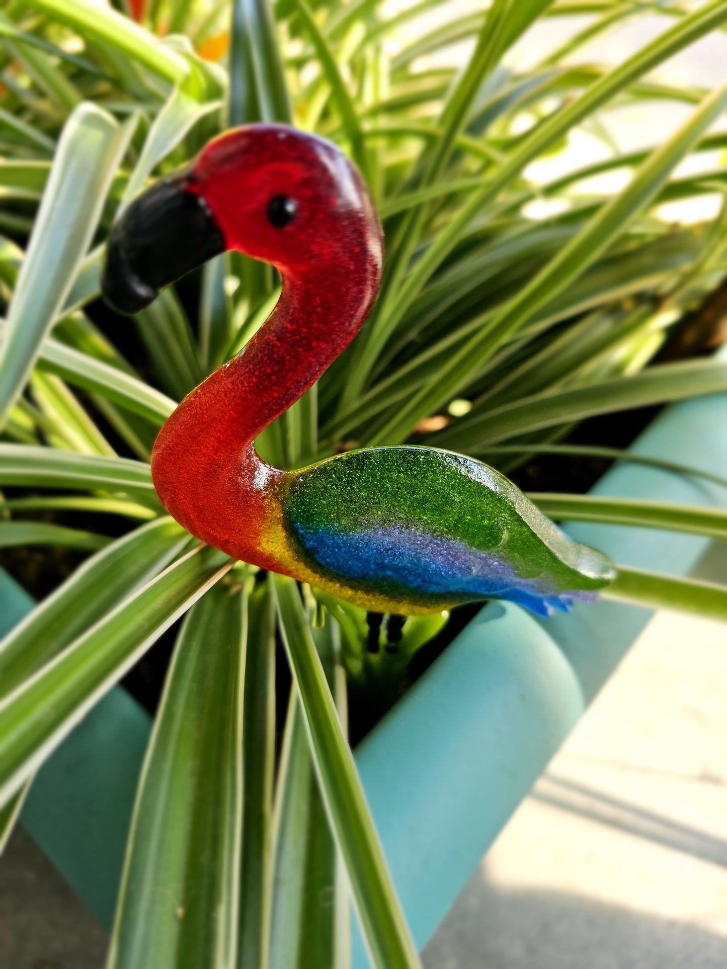 Flamingo Garden Stakes, Transparent Rainbow