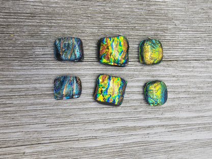 Dichroic Glass Cabochons Lot of 6
