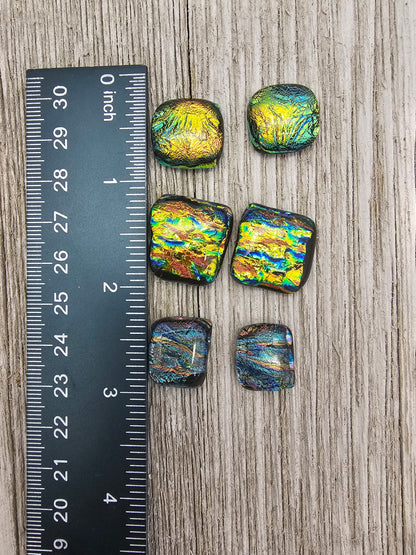 Dichroic Glass Cabochons Lot of 6