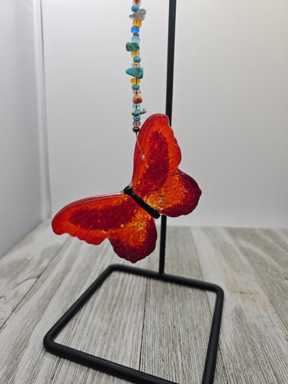 Butterfly Hanging Decoration, Red and Orange