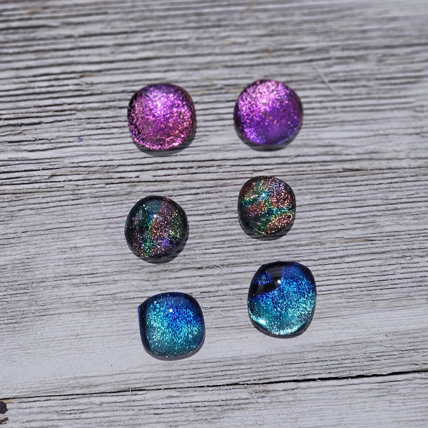 Dichroic Glass Cabochons Lot of 6