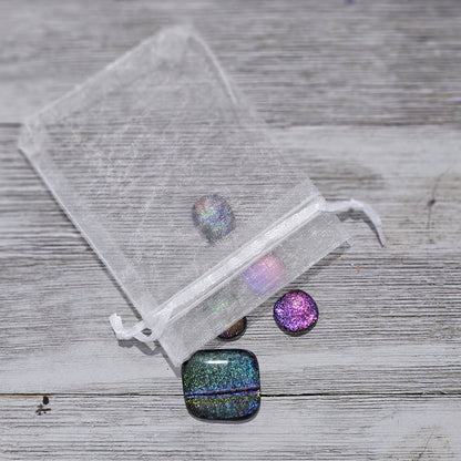 Dichroic Glass Cabochons, Lot of 5