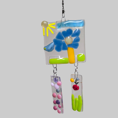 Small 3x3 windchime, suncatcher that has a nature theme.
