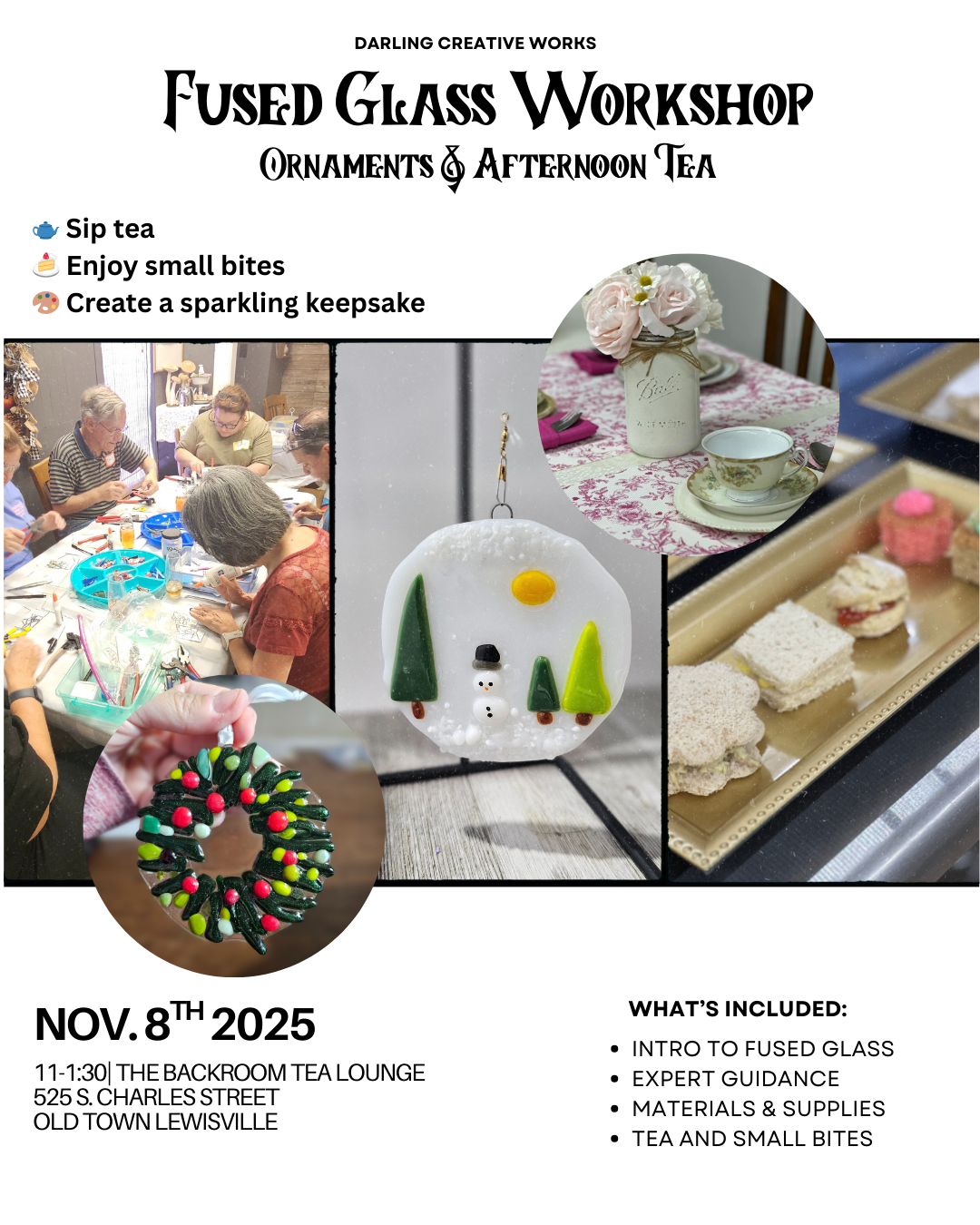 Fused Glass Workshop: Ornaments & Afternoon Tea