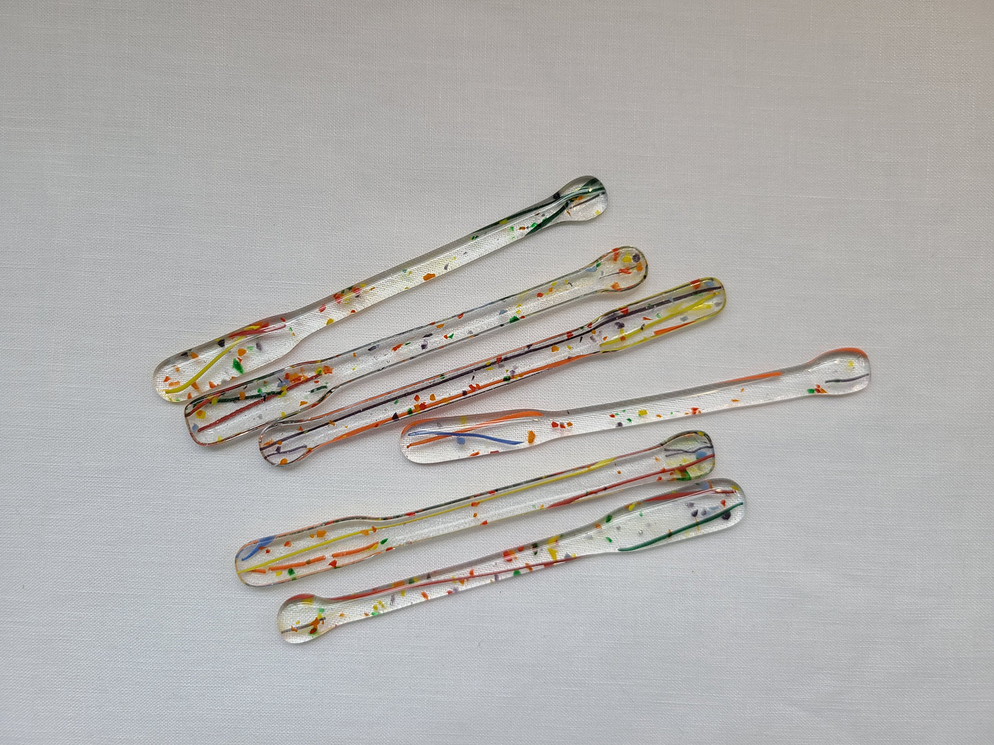 Glass Swizzle Sticks, Drink Stirrer, Mardi Gras