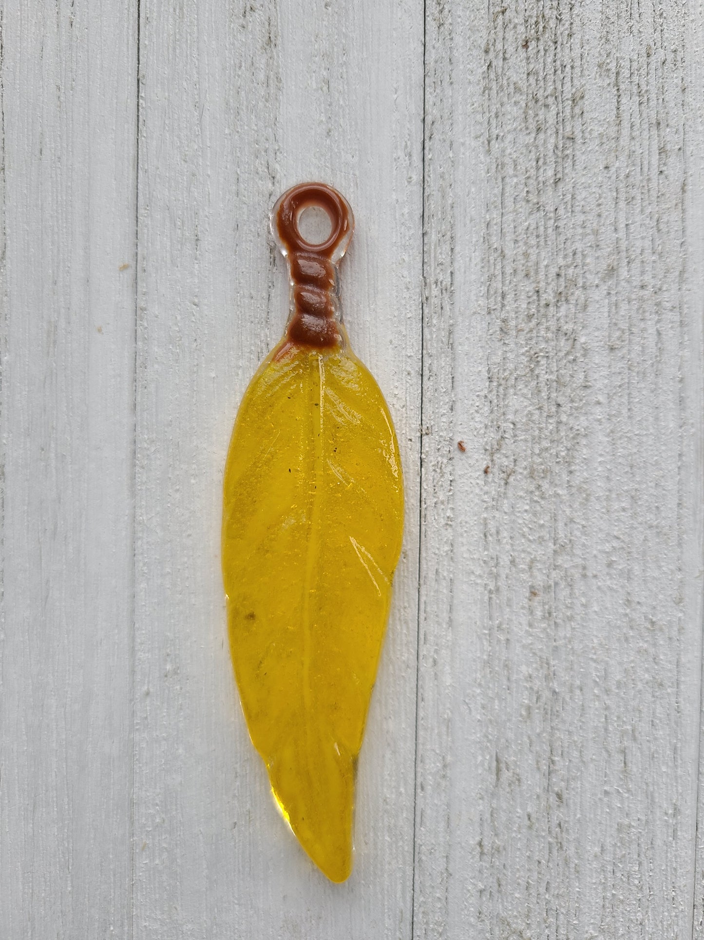 Glass Feather Ornament, 3.5 Inches