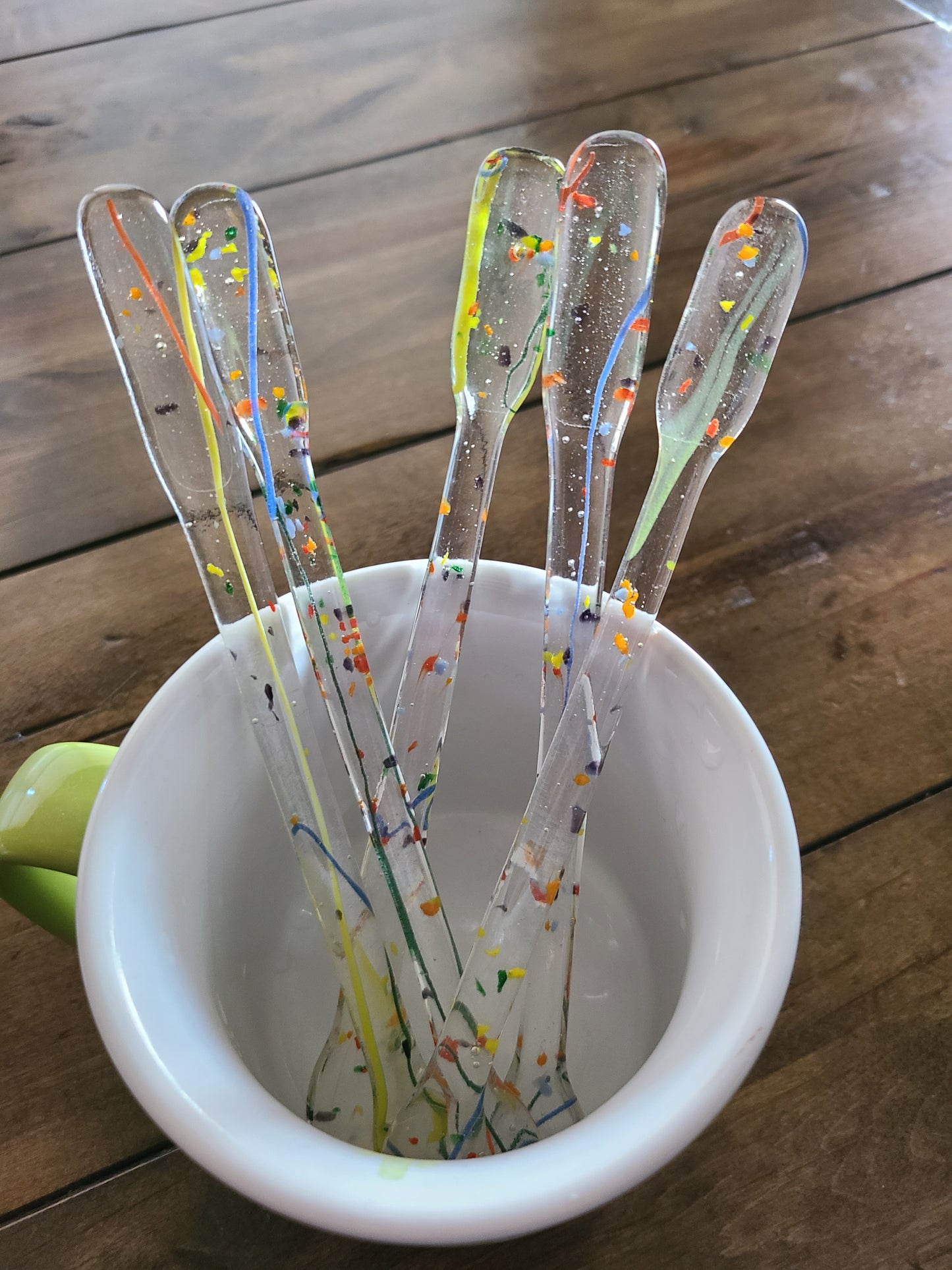 Glass Swizzle Sticks, Drink Stirrer, Mardi Gras